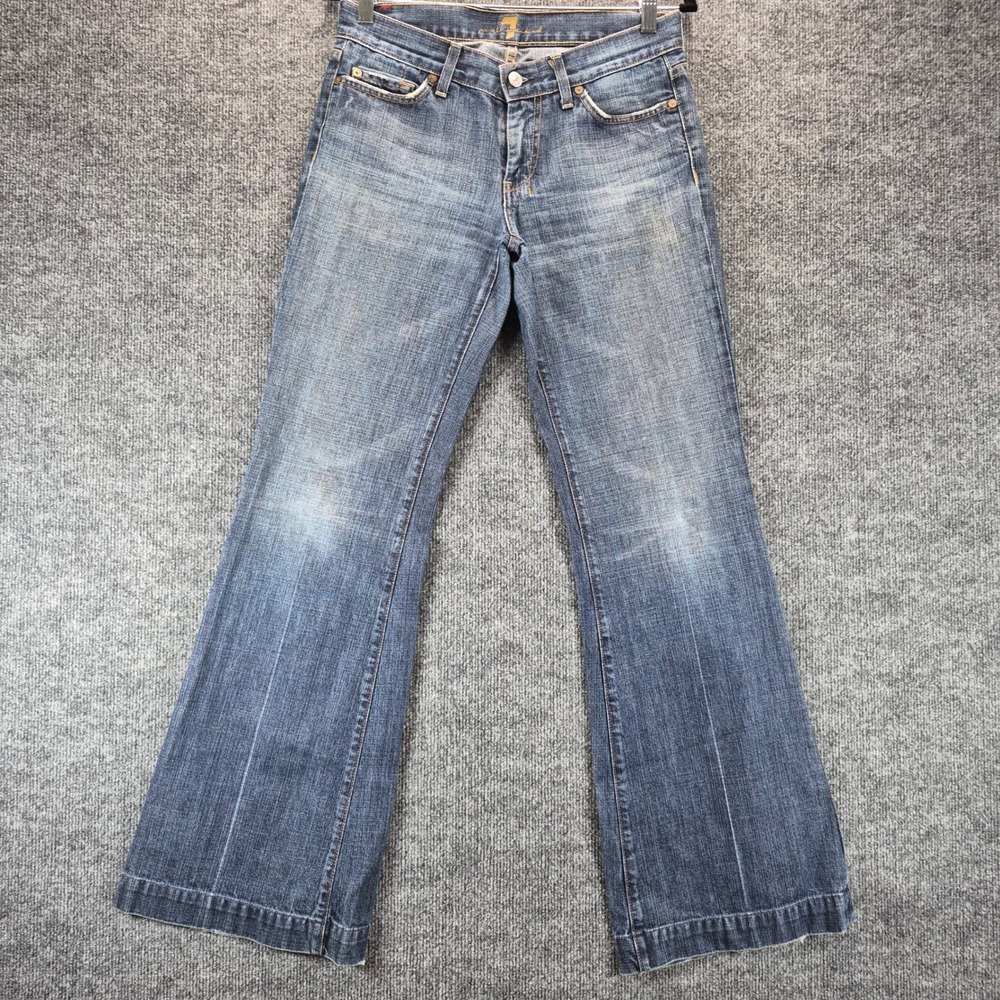 7 For‎ All Mankind Dojo Jeans Wide Leg 28 Blue Womens